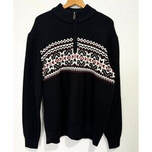 New Men's Size XXL Izod Black Quarter Zip Sweater Amazing Glaze Winter Knit NWOT
